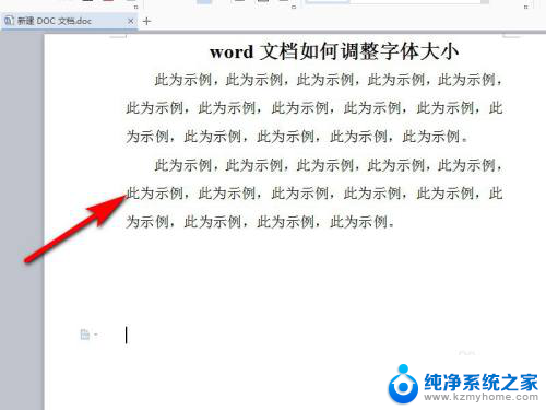 文档里的字体大小怎么调节 word文档中字体大小调整方法