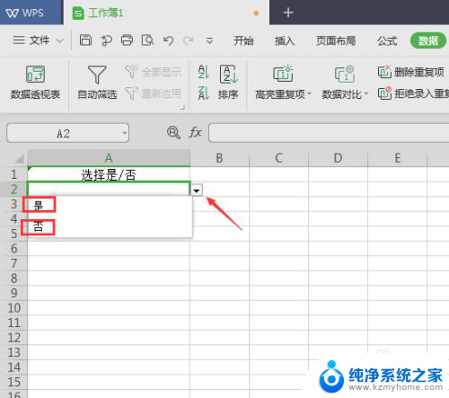 表格设置是否 Excel表格如何设置单元格只允许选择是或否