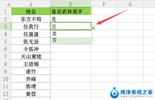 表格设置是否选项 如何在Excel中设置一个包含是否选项的下拉列表框