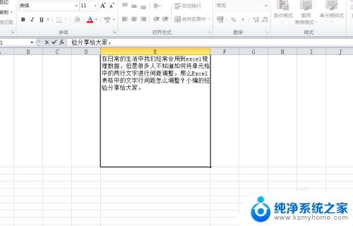 表格的文字怎么调节行距 Excel表格中文字的行间距调整步骤