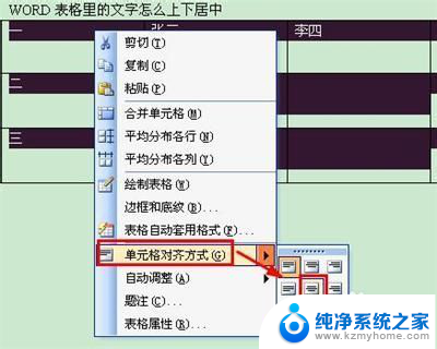 word文档表格文字如何居中 WORD表格文字居中显示的操作步骤