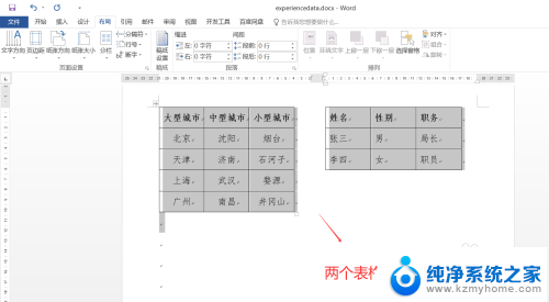 如何让两个表格并排显示 Word如何让两个表格一起显示