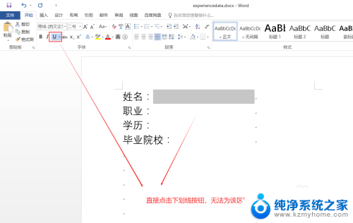 word文档怎么添加空白下划线 Word中如何为空格内容添加下划线