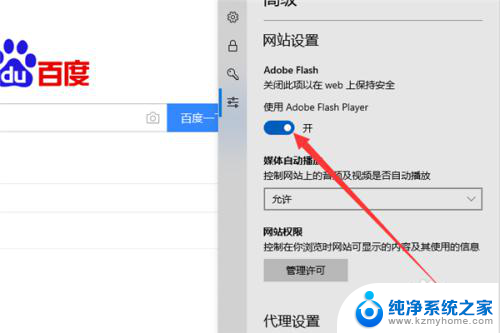 浏览器须支持flash插件正常运行 Win10系统Edge浏览器如何设置Flash插件运行