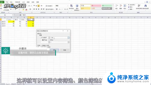 excel怎么设置筛选内容 表格中筛选选项内容设置方法